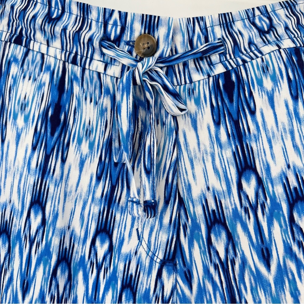 Caribbean Joe Blue Hue Ikat Print Rayon 4-Pocket Shorts Size Large, NWT - Picture 3 of 16
